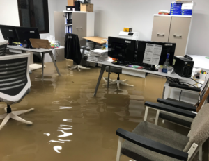 flooded office